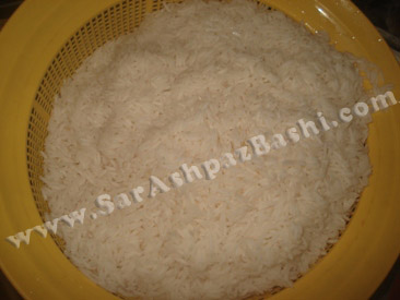 آبکش کردن برنج