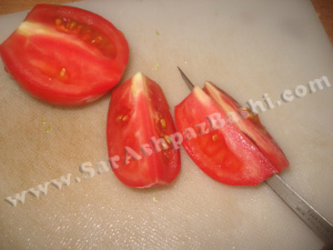 خرد کردن گوجه